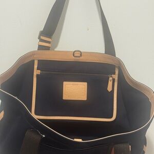 Coach Black and Tan Duffel Bag